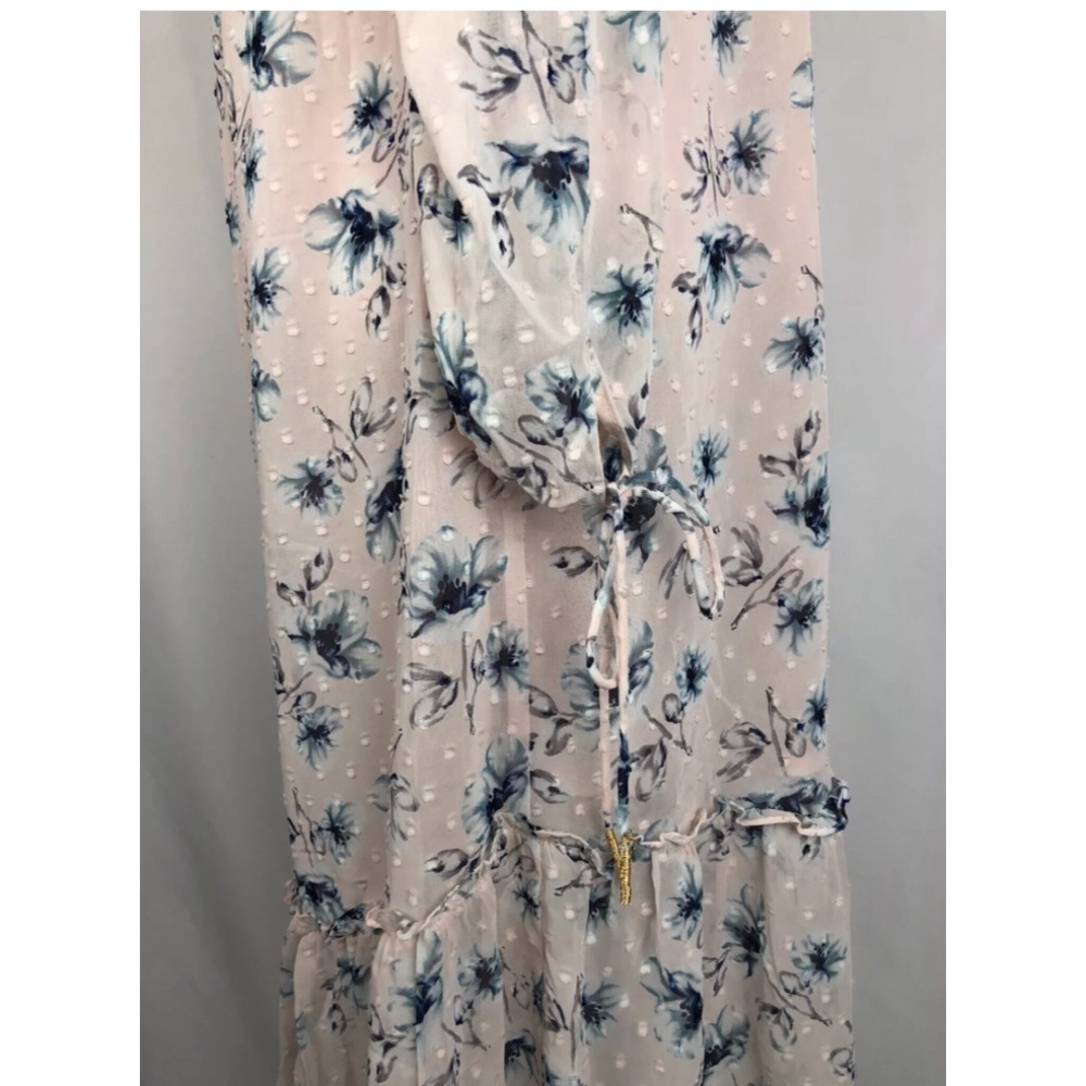 Moon River Cold Shoulder Floral Print Pink Dress - Picture 5 of 8